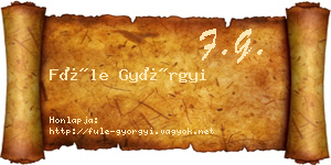Füle Györgyi névjegykártya
